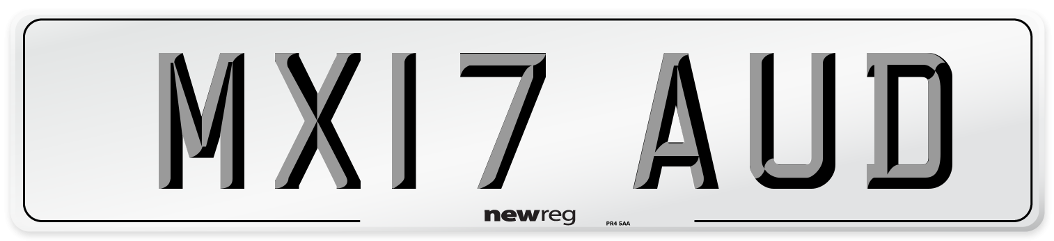 MX17 AUD Number Plate from New Reg